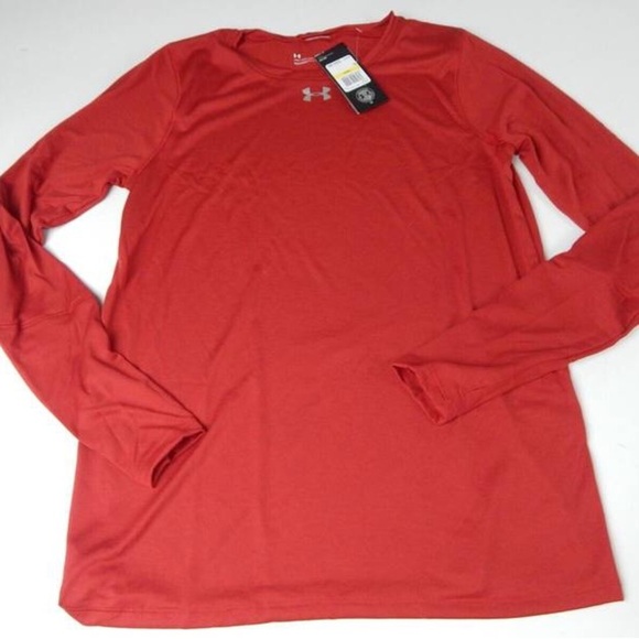 - Under Armour Women's UA Locker Red Tee Long Sleeve 2.0, Size Medium - Picture 2 of 4